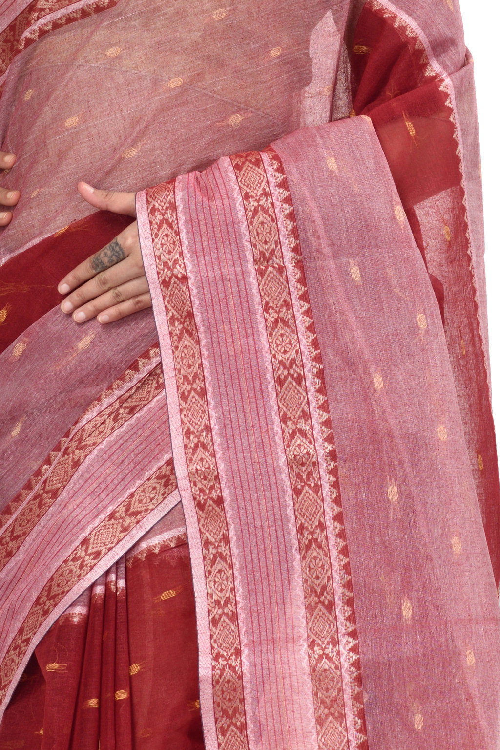 Brown Pure Cotton Debdash Tant Saree (2933)